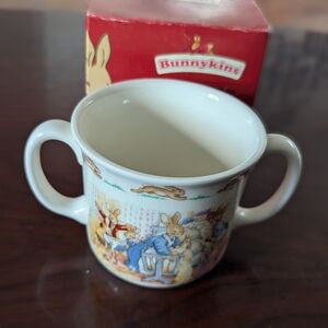 New 1988 Royal Doulton"Bunnykins" Christening Themed Double Handled Mug
